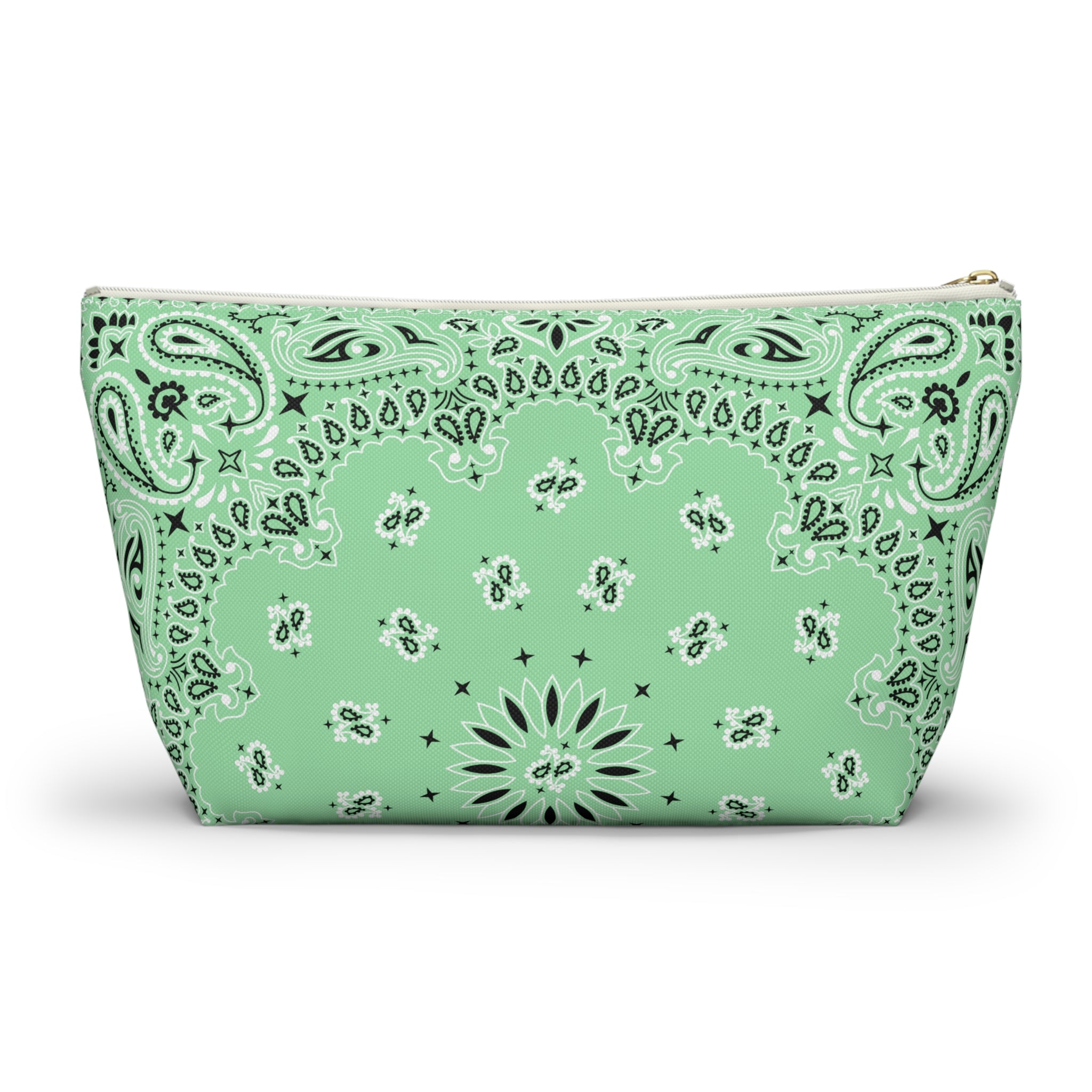 Mint Green Bandana Jewelry Pouch, Costal Cowgirl, Travel Organizer, Gift for Her, Cosmetic Makeup Accessory Case, Rodeo Western Classic