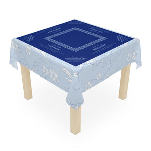 Blue Birdie Tablecloth, Grandmillennial Table Cover, Hostess Gift, Charleston Rules, Beginner Instructions