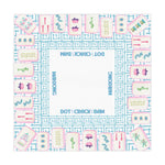 Mahjong Game Night Tablecloth, Hostess Gift, 55x55, Tiles Table Cover, Blue Bamboo, West Palm Beach Style, Turquoise Ocean