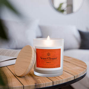 Veuve Clicquot Frosted Glass Candle, 11oz, Coconut Soy Blended Wax, Old Money, Sporty Rich
