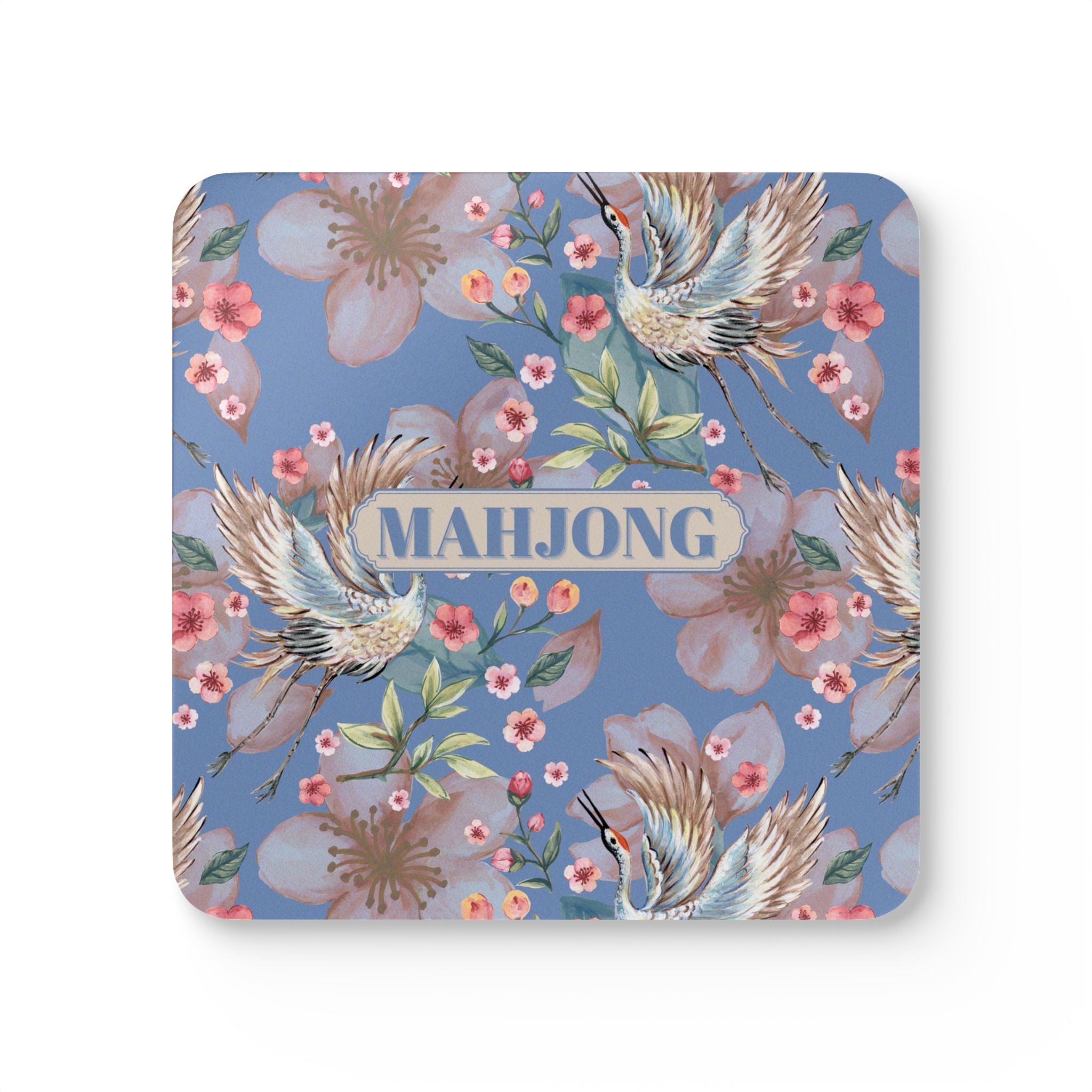 Mahjong Corkwood Coaster Set Camellia