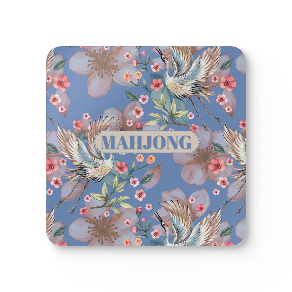 Mahjong Corkwood Coaster Set Camellia