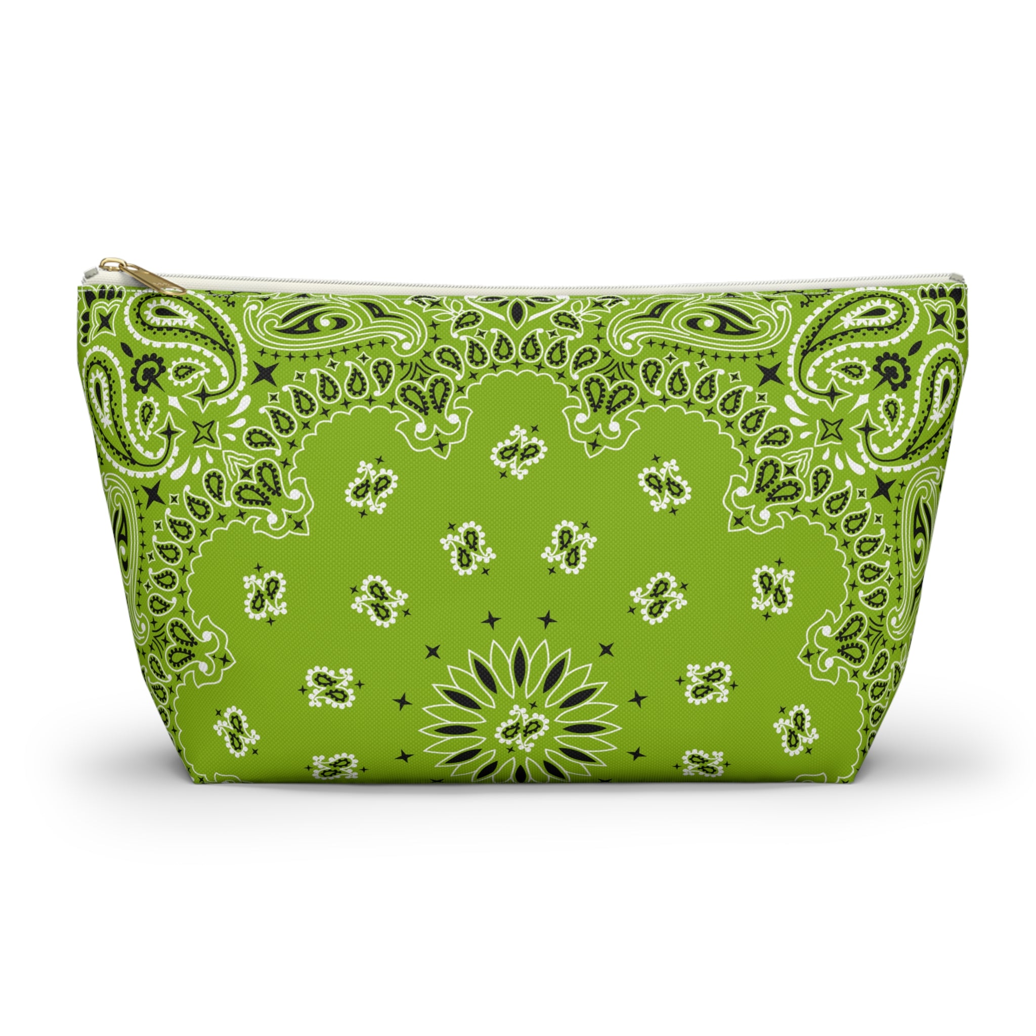 Lime Green Bandana Jewelry Pouch - Travel Organizer, Pencil Bag, Gift for Her, Cosmetic Makeup Bag, Cute Accessory Case