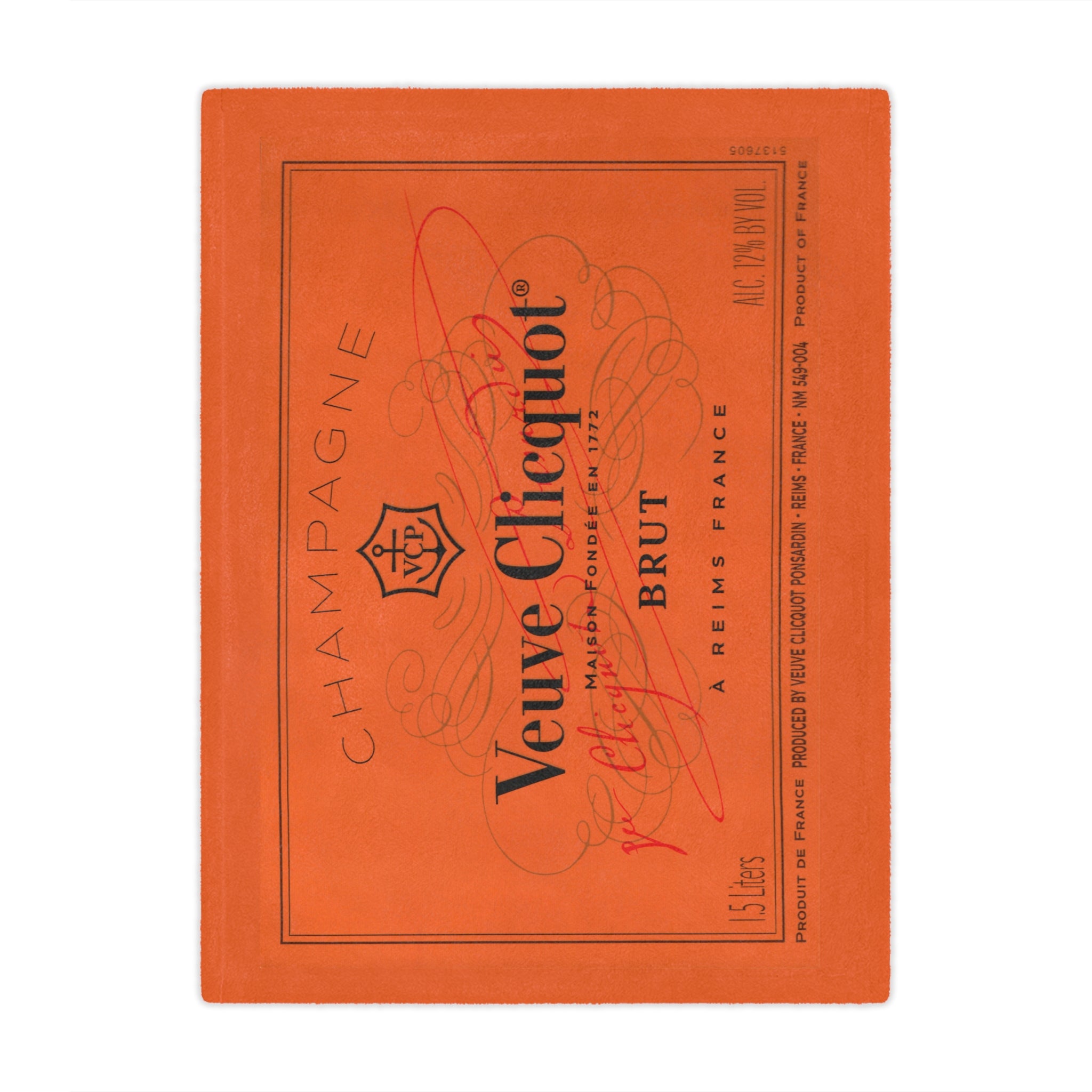Veuve Clicquot Velveteen Plush Blanket, Old Money, Sporty Rich, Champagne Problems, 50 x 60