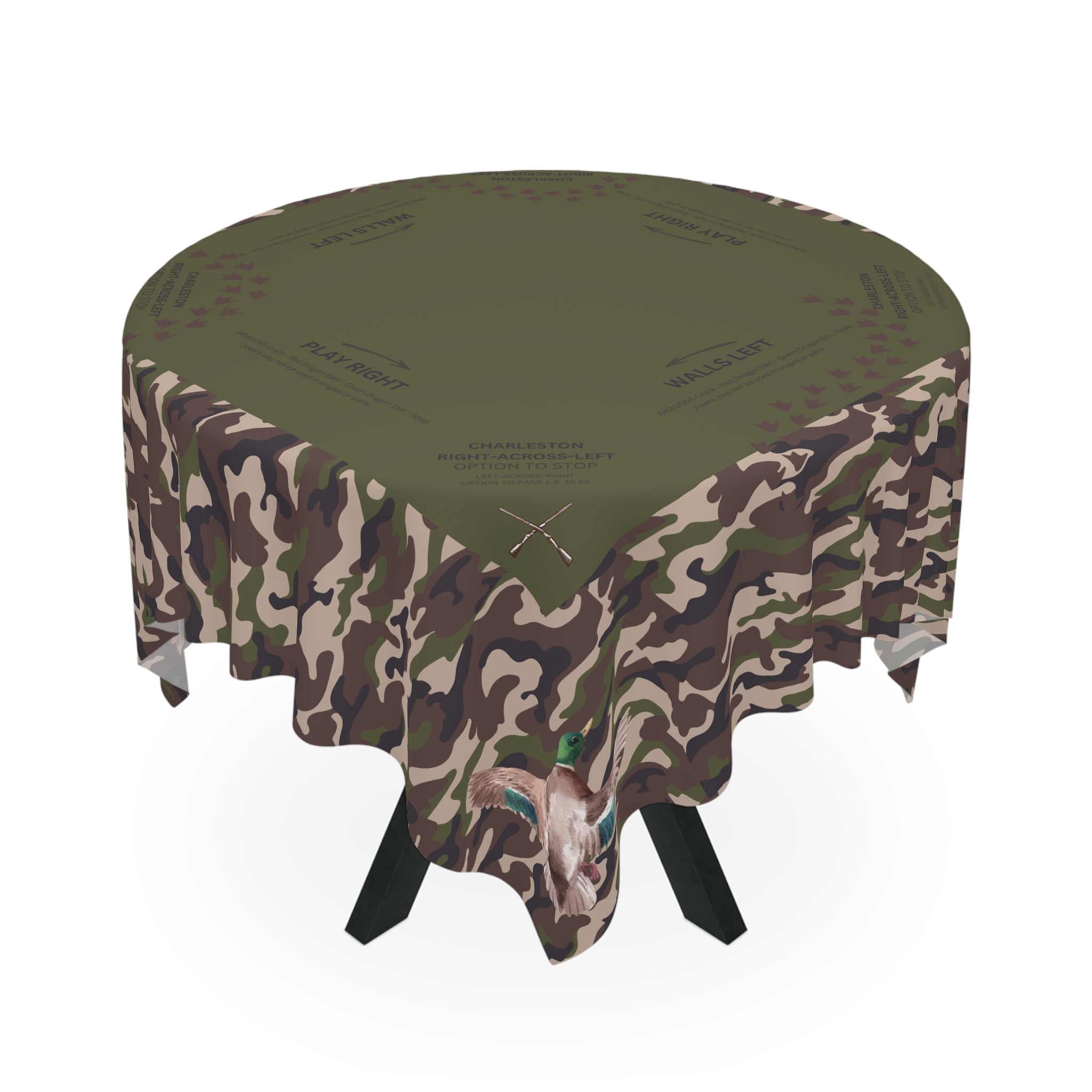 Duck Hunt Camo Mahjong Tablecloth, Camouflage, Game Night, Guys Away Girls Will Play, Gaming Table Cover, Beginner, 55 x 55