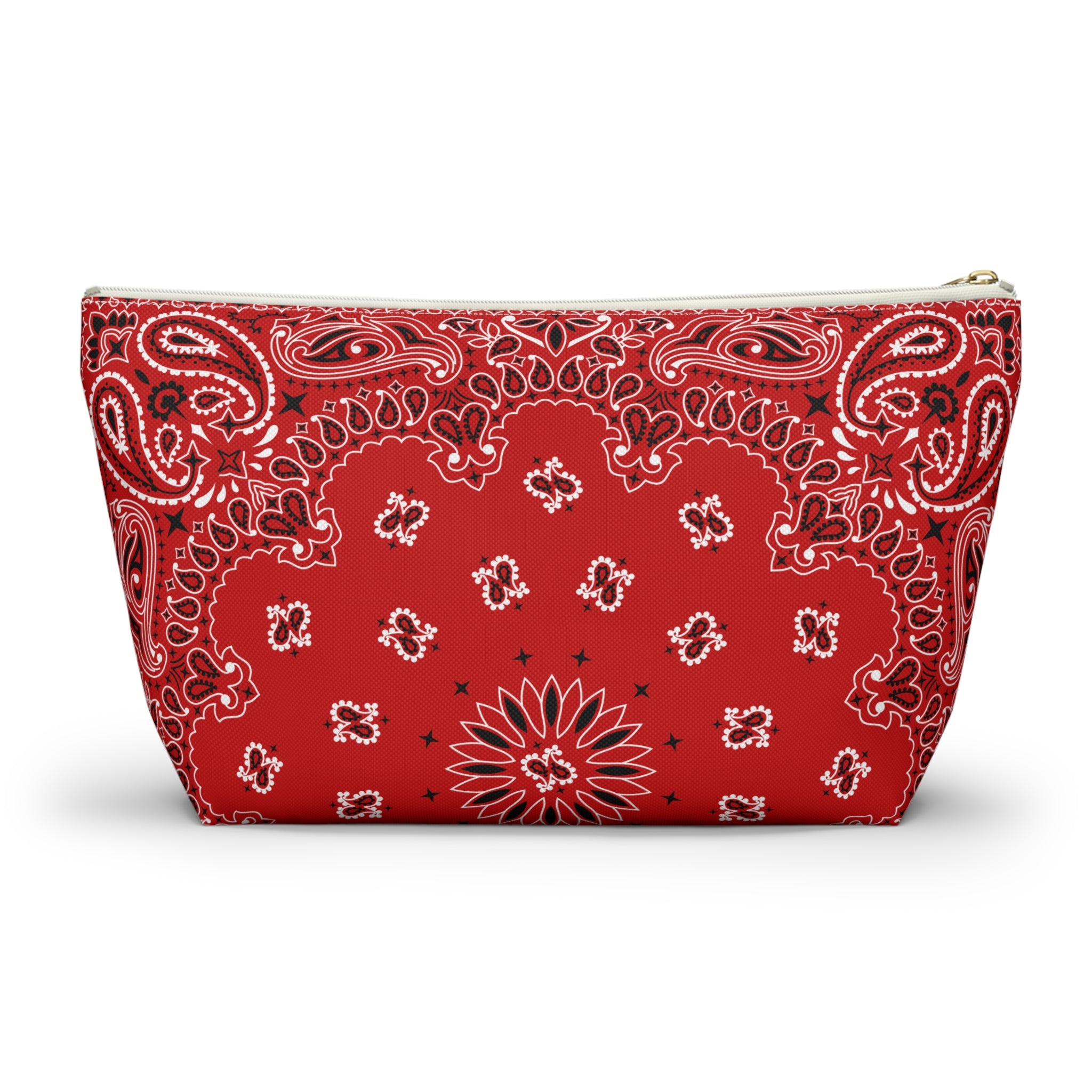 Classic Red Bandana Jewelry Pouch - Travel Organizer, Pencil Bag, Gift for Her, Cosmetic Makeup Bag, Cute Accessory Case