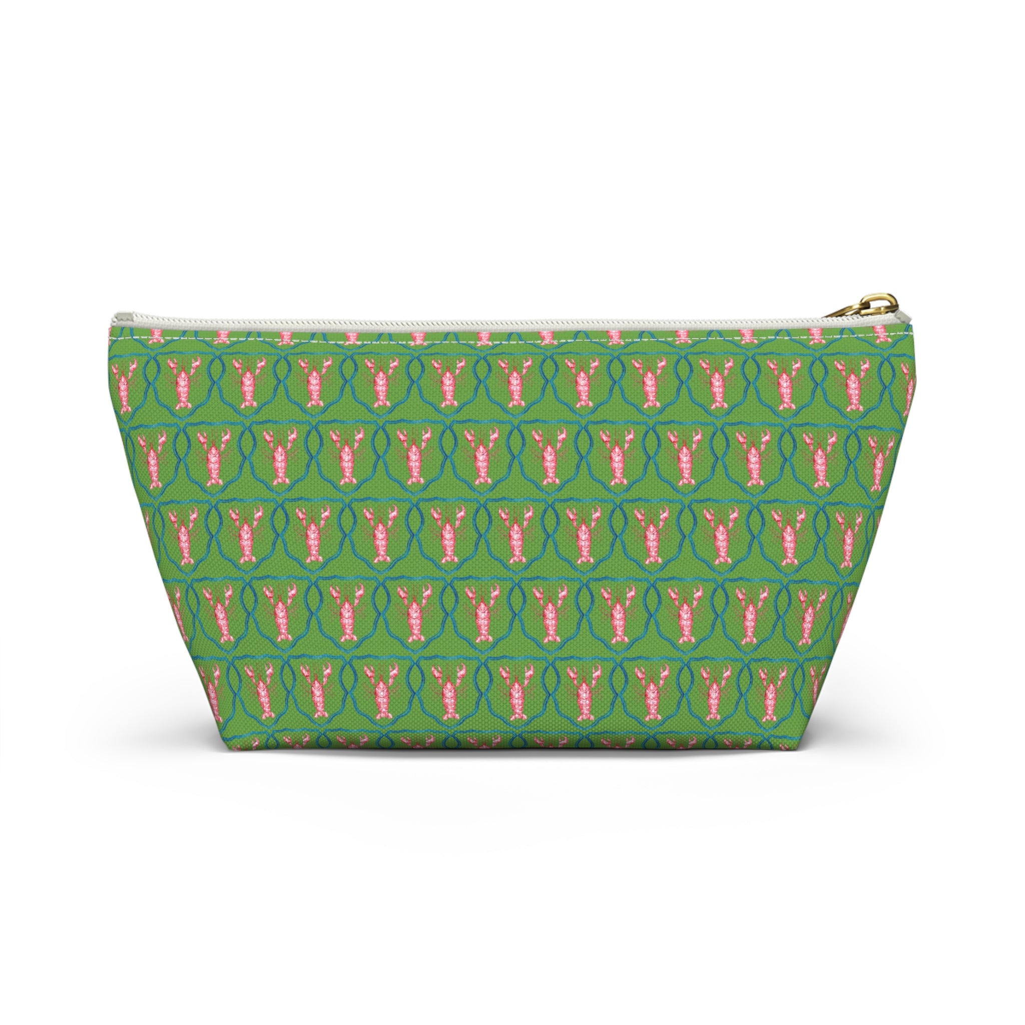 Preppy Lobster Jewelry Pouch, Green Coastal Makeup Case, Gift for Her, Pink Lobster Seaside Pencil Bag, Bachelorette Trip