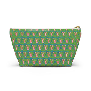 Preppy Lobster Jewelry Pouch, Green Coastal Makeup Case, Gift for Her, Pink Lobster Seaside Pencil Bag, Bachelorette Trip