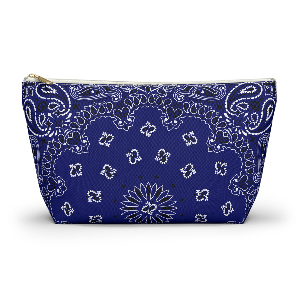 Midnight Blue Bandana Jewelry Pouch, Costal Cowgirl, Travel Organizer, Gift for Her, Cosmetic Makeup Accessory Case, Rodeo Western Classic