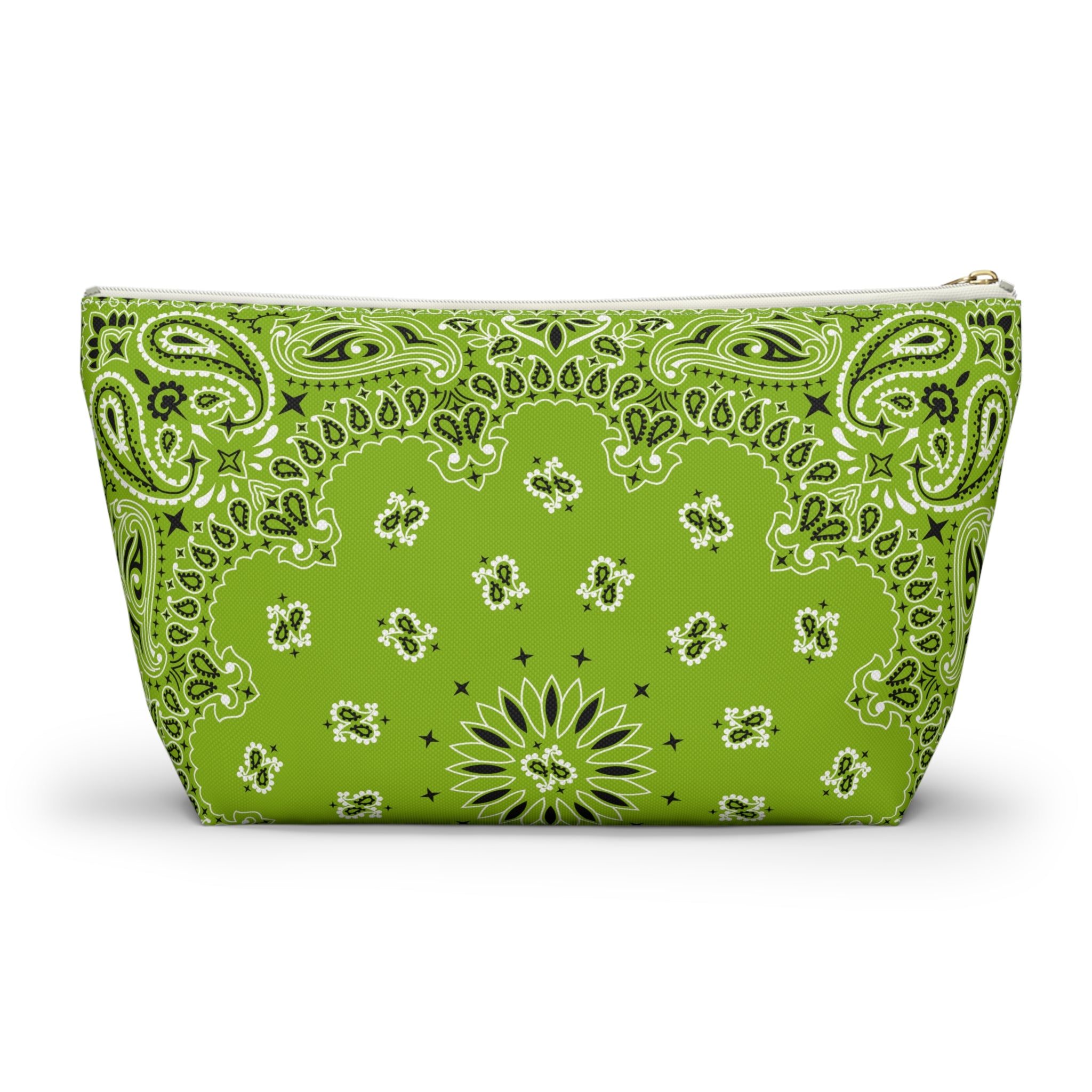 Lime Green Bandana Jewelry Pouch - Travel Organizer, Pencil Bag, Gift for Her, Cosmetic Makeup Bag, Cute Accessory Case