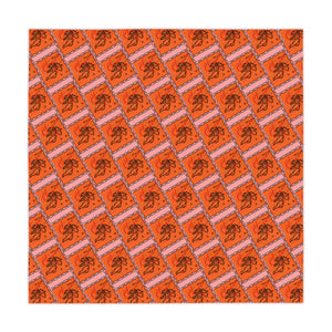 Champagne Cupid Tablecloth, Game Night Essential for Mahjong Bunco, Poker, Galentine's, Holiday Celebration, Orange Pink 55x55 Table Cover