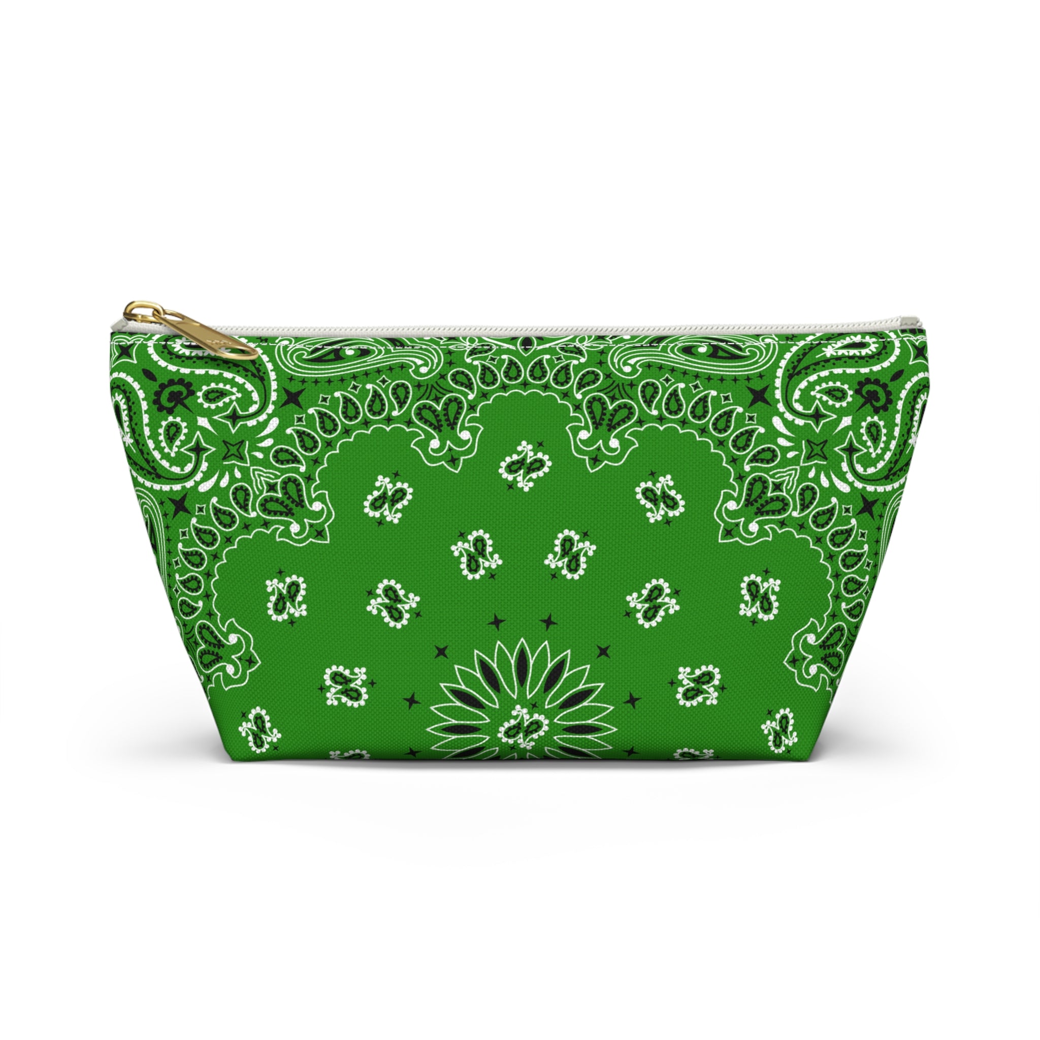Kelly Green Bandana Jewelry Pouch - Travel Organizer, Pencil Bag, Gift for Her, Cosmetic Makeup Bag, Cute Accessory Case