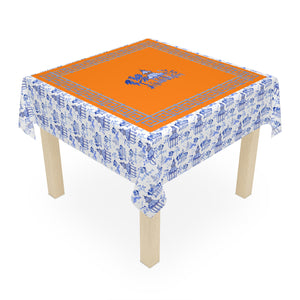 Blue Pagoda Tablecloth, Grandmillennial Table Cover, Hostess Gift