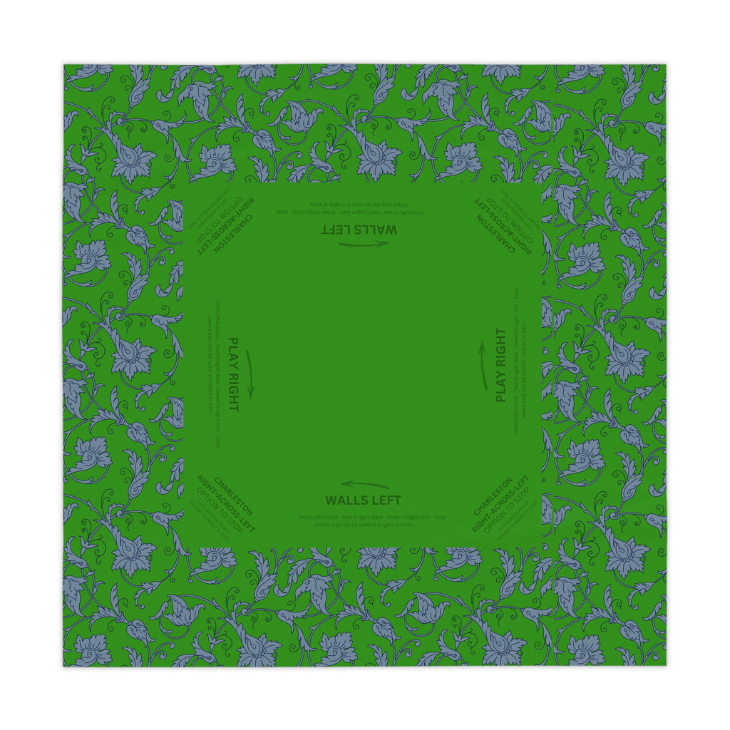 Mahjong Tablecloth, Green Vines Design, Game Night Decor, Hostess Gift, Charleston Rules