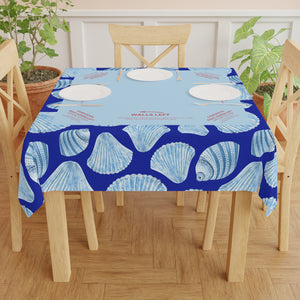 Blue Ocean and Sea Shell Mahjong Tablecloth, Game Night Hostess Gift 55x55,Sea Life Theme,  Mahj Decor, 4th of July, with instrucitons