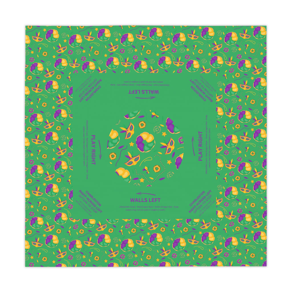 Mardi Gras MAHJONG Tablecloth, With Instructions, Size 55 x 55, Learning to play, Beginner