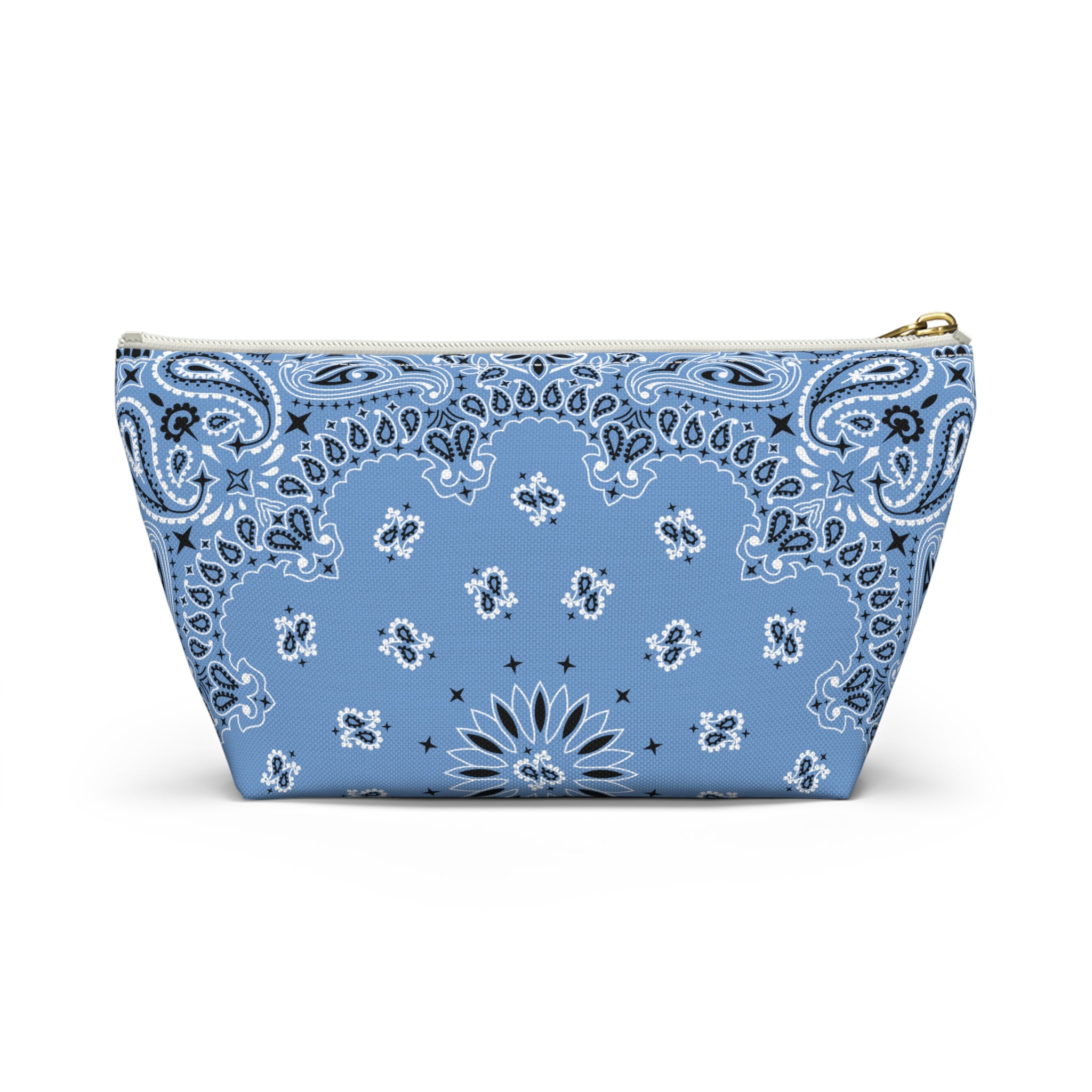 French Blue Bandana Jewelry Pouch - Travel Organizer, Pencil Bag, Gift for Her, Cosmetic Makeup Bag, Cute Accessory Case