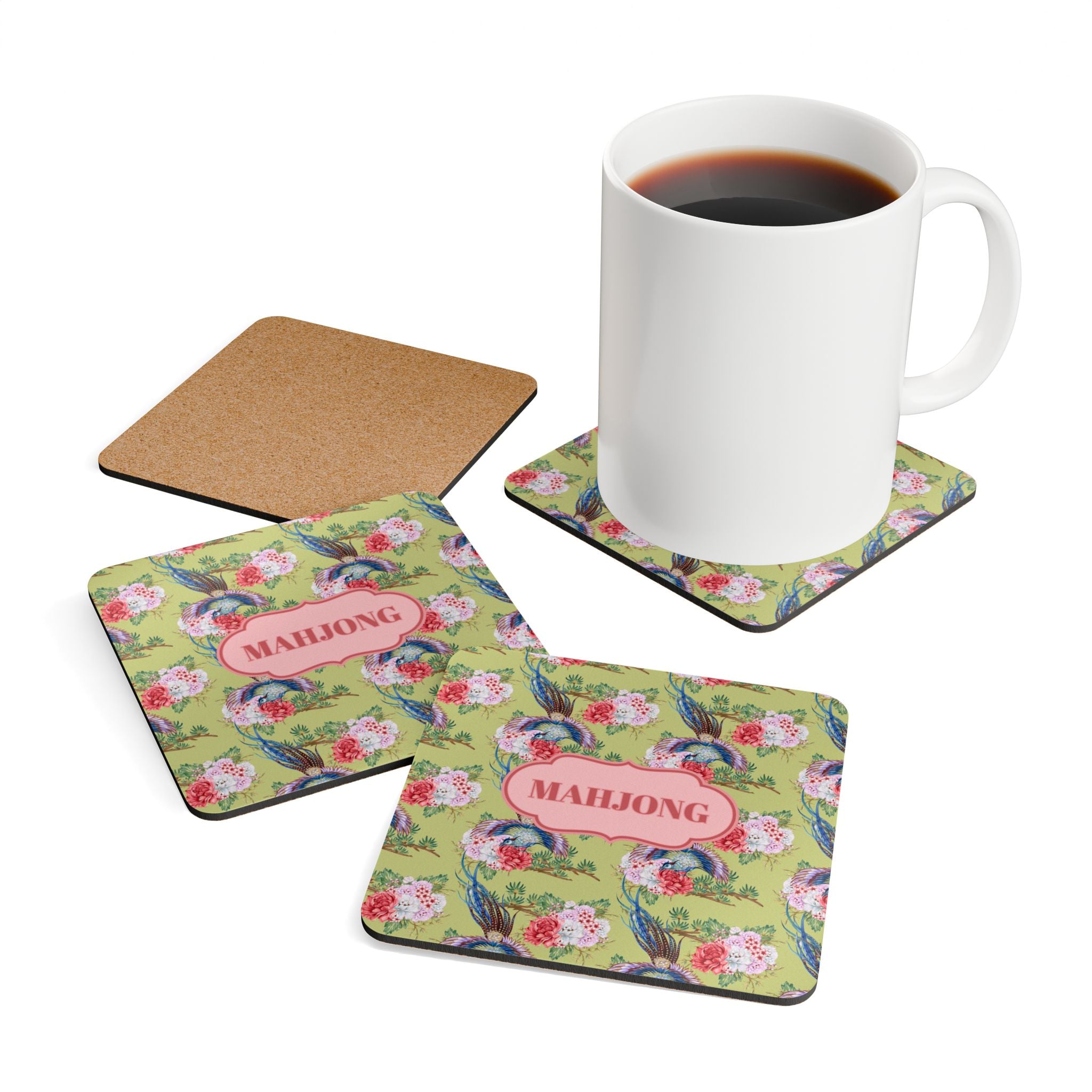 Mahjong Corkwood Coaster Set Empress