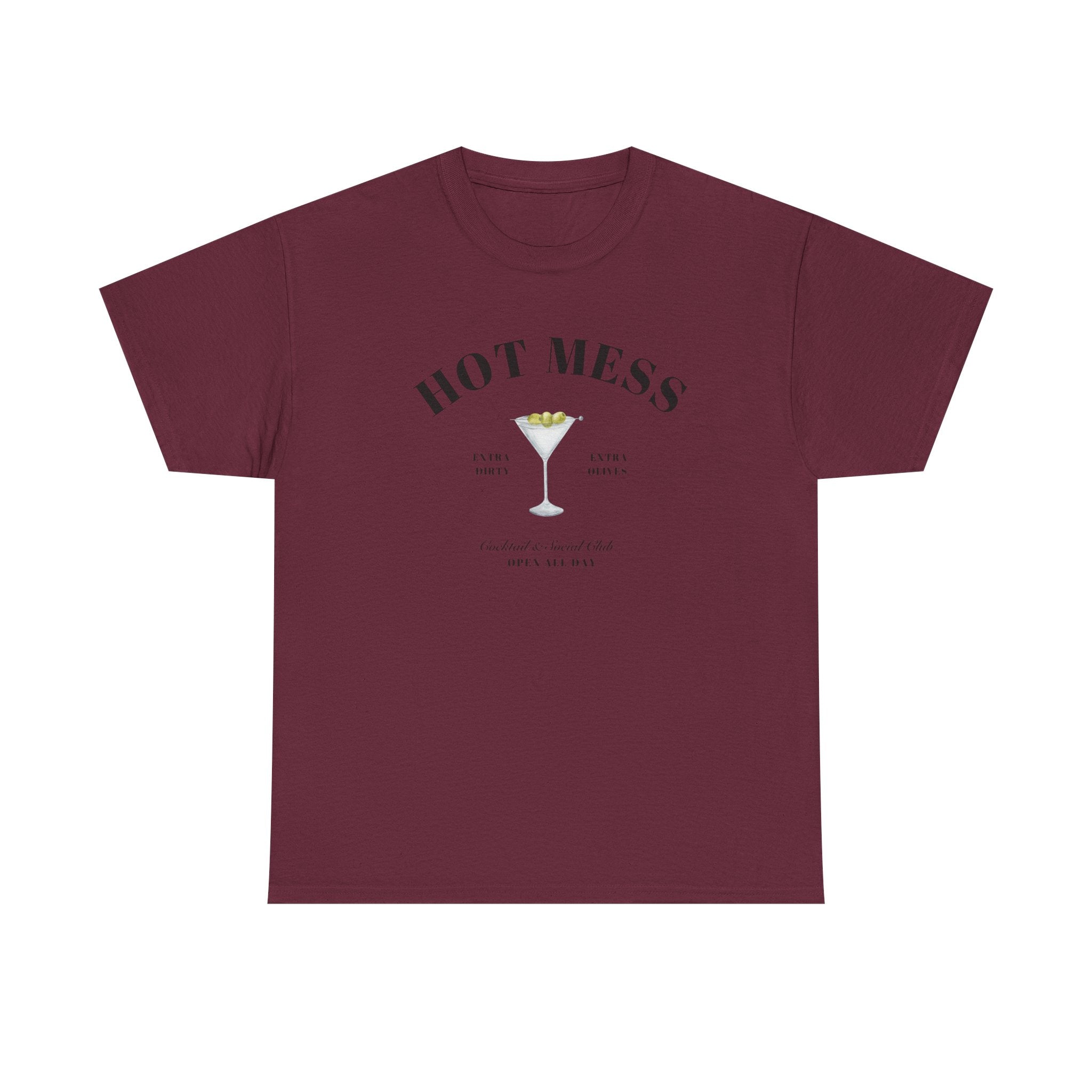 Hot Mess Cocktail Club Tee, Unisex Heavy Cotton Shirt
