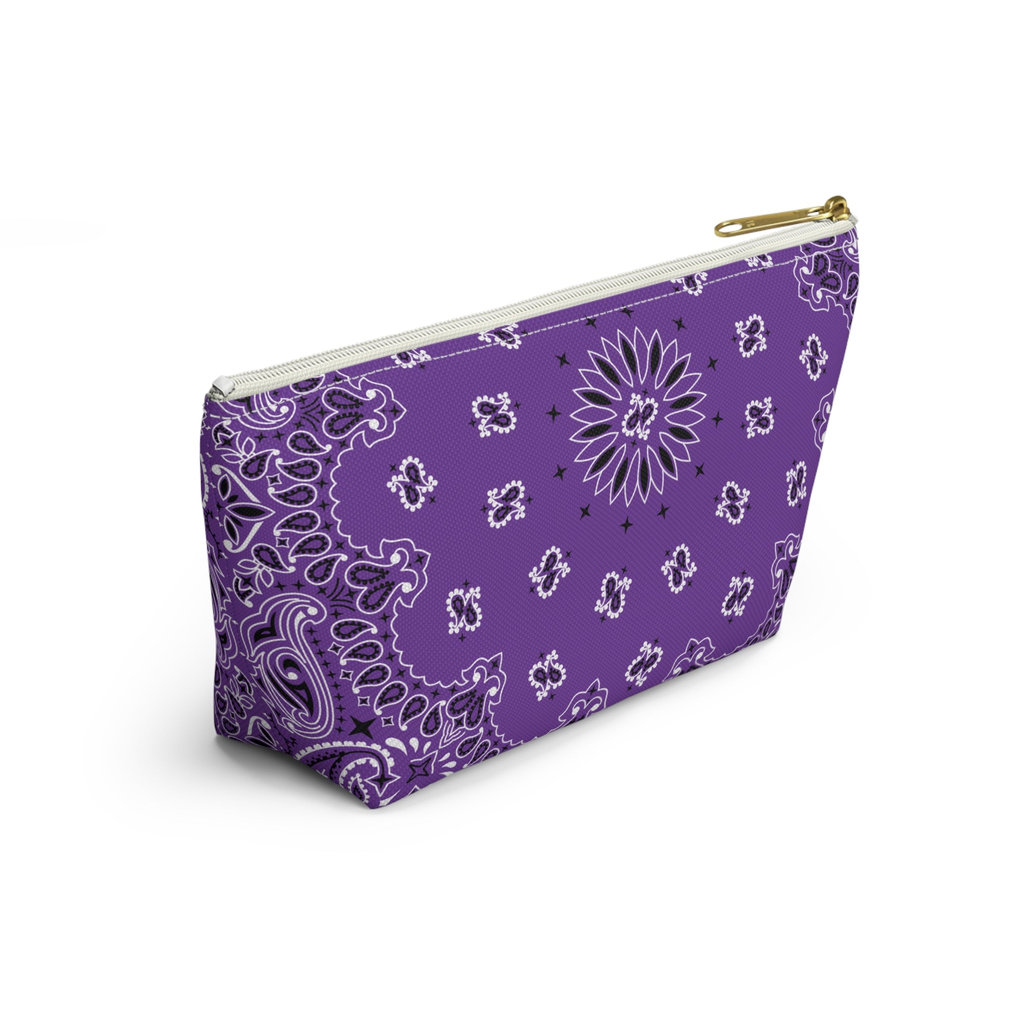 Purple Bandana Jewelry Pouch - Travel Organizer, Pencil Bag, Gift for Her, Cosmetic Makeup Bag, Cute Accessory Case