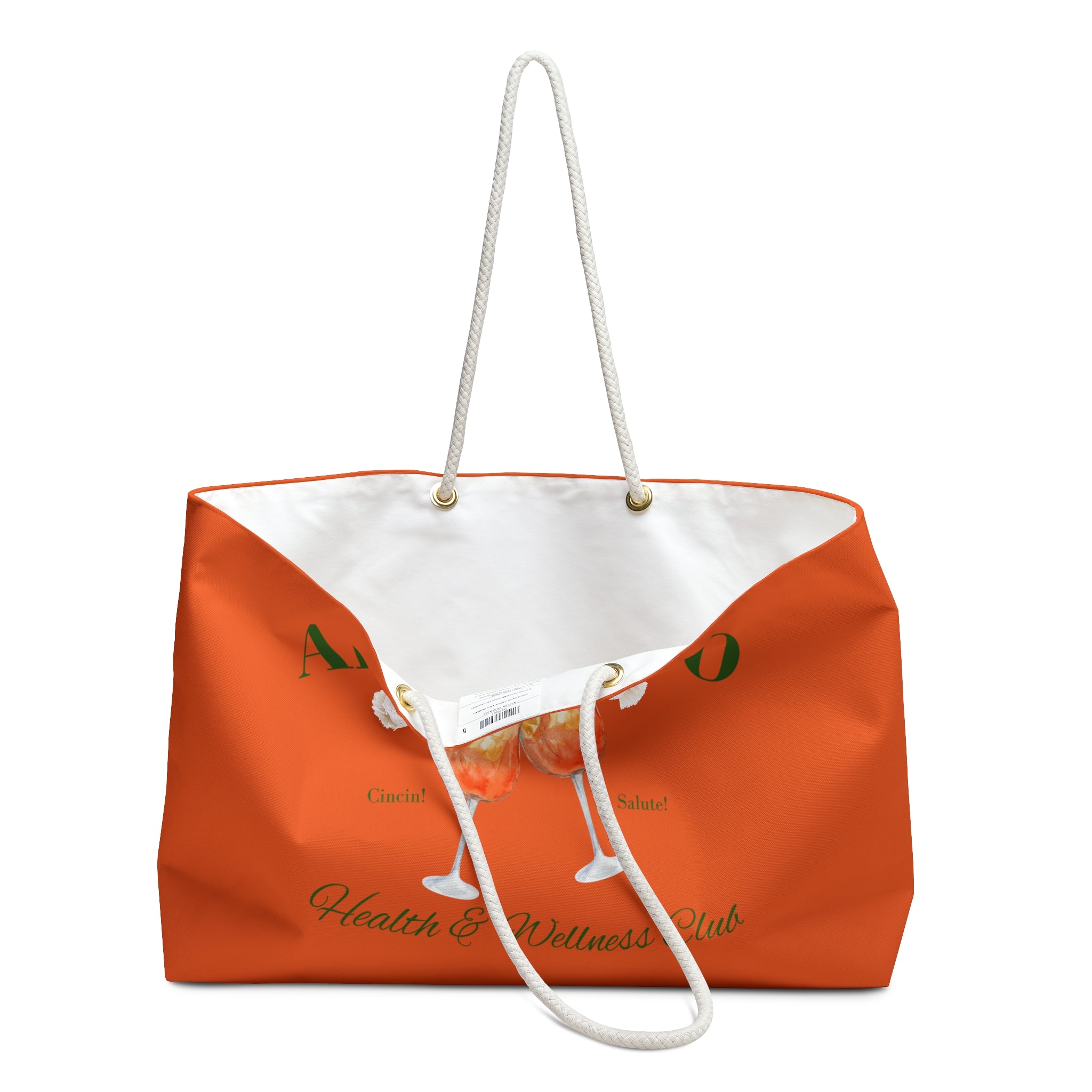 Aperitivo Beach Bag, Weekender Tote for Bachelorette Party, Taste of Italy, Aperol Spritz, Orange Shoulder Overnight Bag,