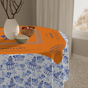 Blue Pagoda Tablecloth, Grandmillennial Table Cover, Hostess Gift, Charleston Rules, Beginner Instructions
