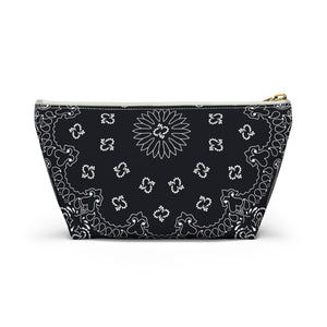 Black Bandana Jewelry Pouch - Travel Organizer, Pencil Bag, Gift for Her, Cosmetic Makeup Bag, Cute Accessory Case