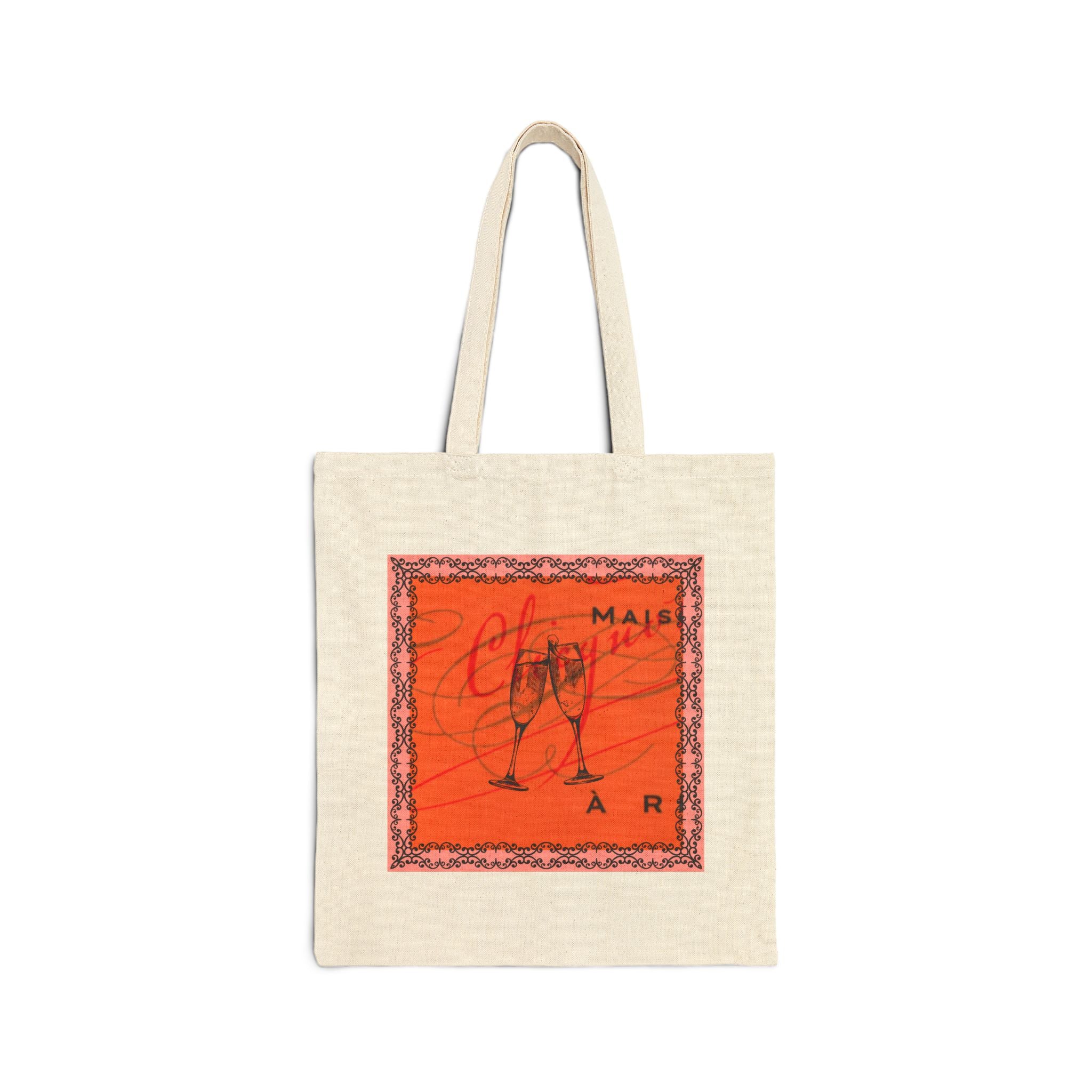 Champagne Problems Cotton Canvas Tote Bag, Valentine's Day Orange Label Bubbles Girls who Brunch, Fun Gift for Her, Reusable Shopping Bag,