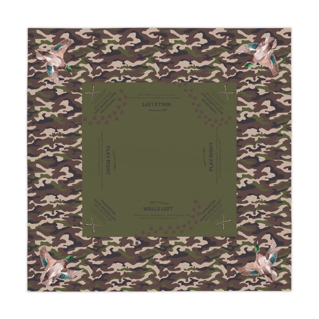 Duck Hunt Camo Mahjong Tablecloth, Camouflage, Game Night, Guys Away Girls Will Play, Gaming Table Cover, Beginner, 55 x 55