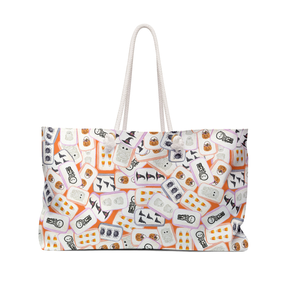 Halloween Mahjong Tiles Weekender, Tile Game Preppy Beach Bag, Large Travel Duffel, Purse, Overnight Carry-On, Shoulder Handbag