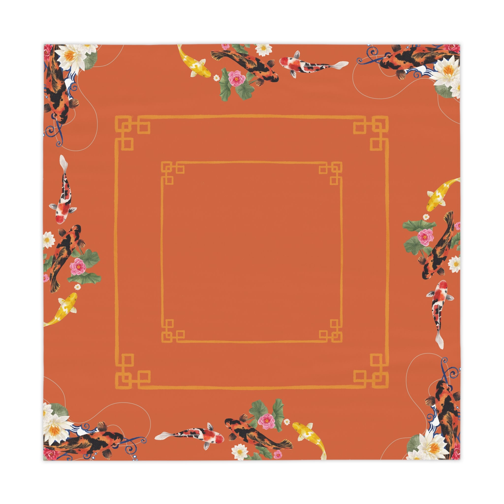 Orange Koi Mahjong Instructional Tablecloth