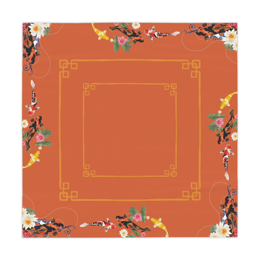 Orange Koi Mahjong Instructional Tablecloth