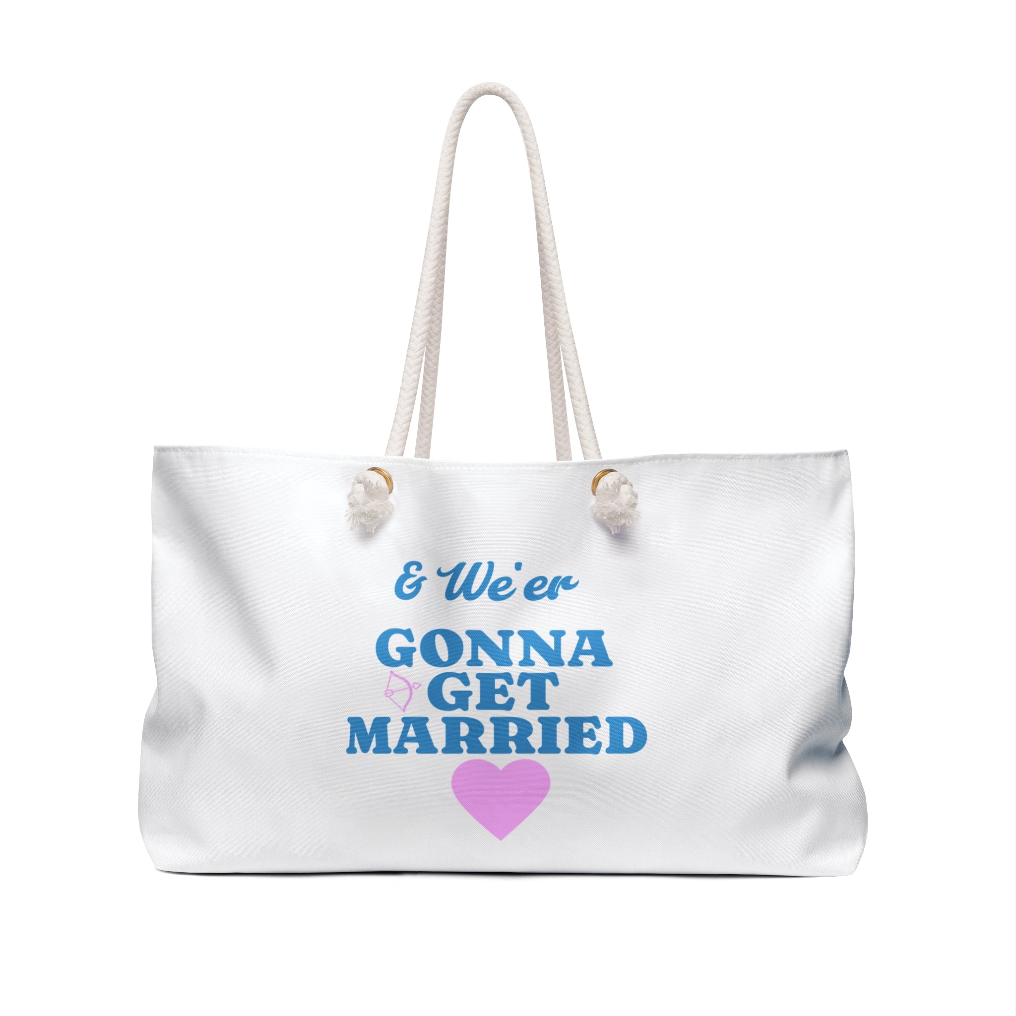 Going to the Chapel Tote, Large Beach Bag for Bride, Bachelorette, Vegas Wedding, Engagement Present, We are gonna get Married Weekender