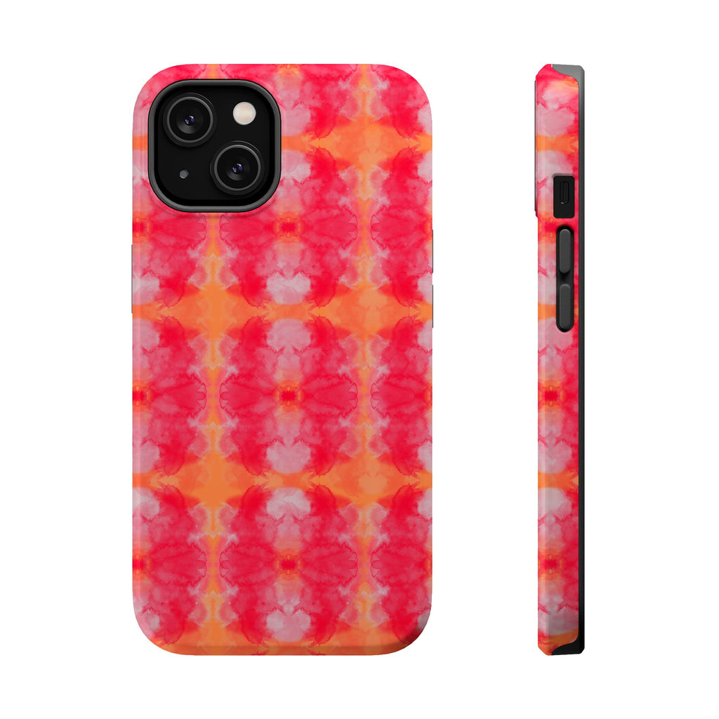 Pink & Orange Magnetic Tough Case - Designer Look iPhone Cover, Old Money, Sporty Rich, Palm Beach Vibes Protector