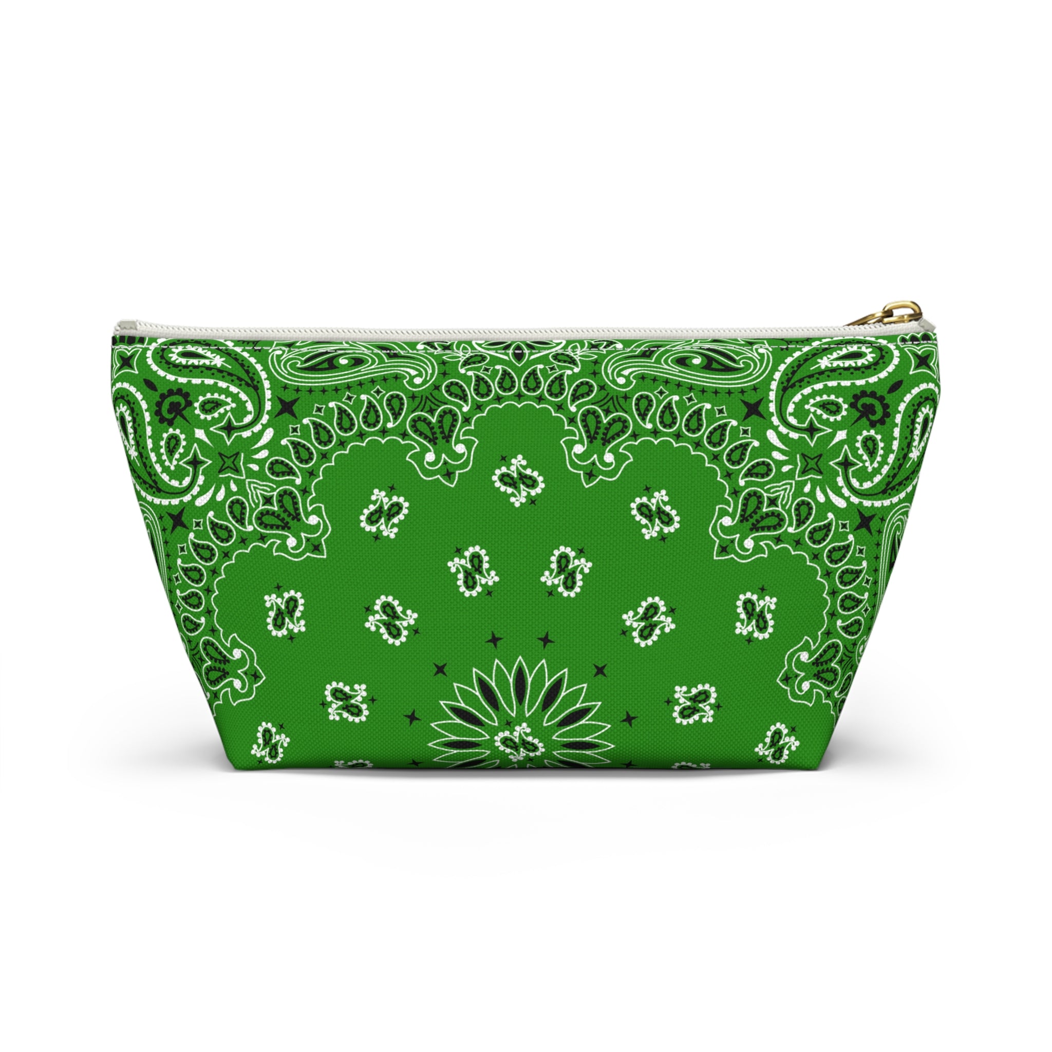Kelly Green Bandana Jewelry Pouch - Travel Organizer, Pencil Bag, Gift for Her, Cosmetic Makeup Bag, Cute Accessory Case