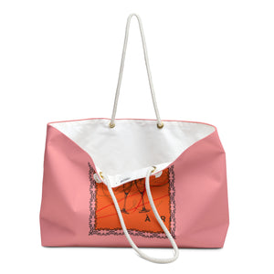 Champagne Problems Beach Bag, Pink and Orange Weekender Shoulder Tote for Hostess, Bride, Bachelorette