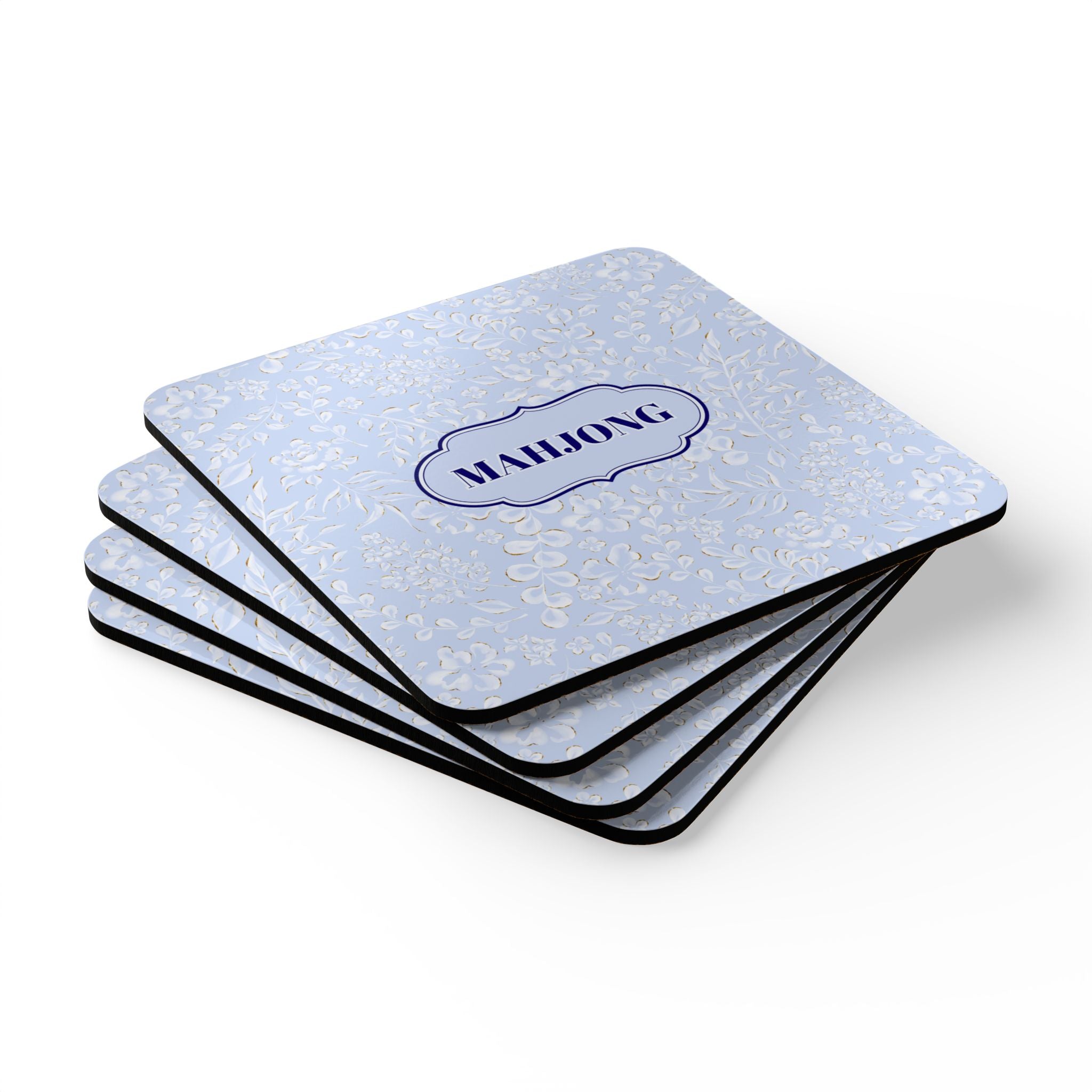 Mahjong Corkwood Coaster Set Carlina Floral