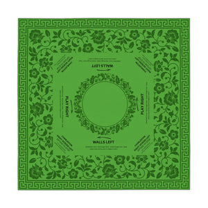 Green Floral MAHJONG Tablecloth, Instructions, Size 55 x 55, With Rules for Beginners, Saint Patrick's Day