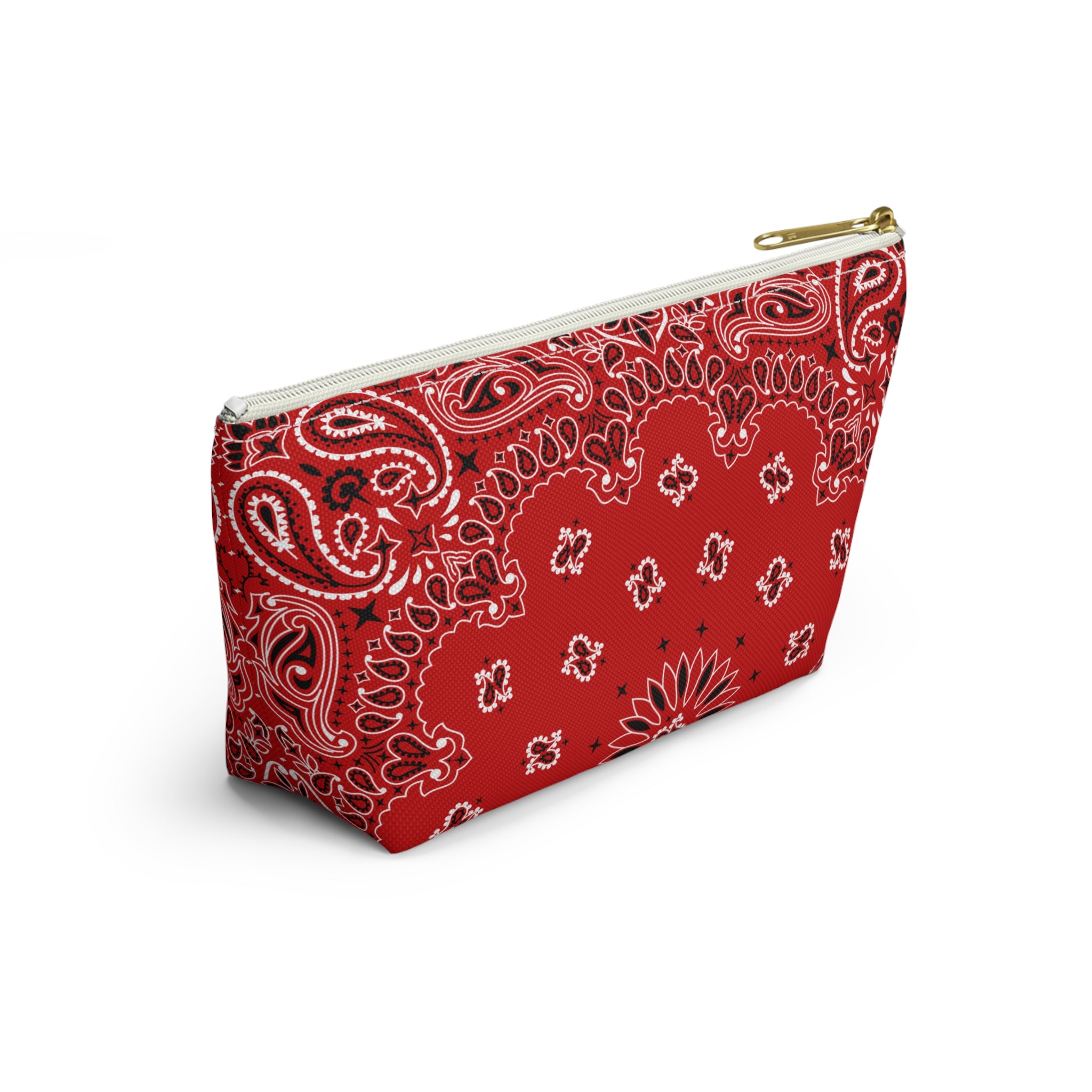Classic Red Bandana Jewelry Pouch - Travel Organizer, Pencil Bag, Gift for Her, Cosmetic Makeup Bag, Cute Accessory Case