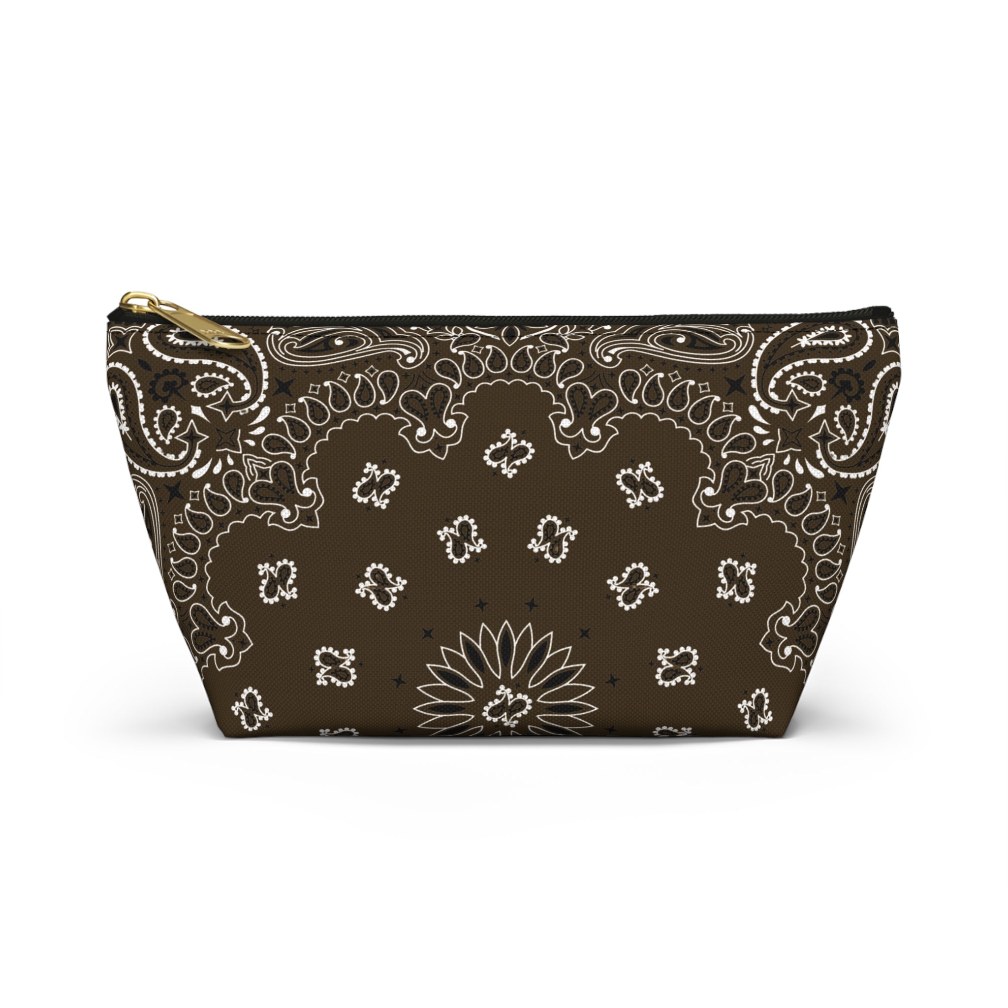 Brown Bandana Jewelry Pouch, Costal Cowgirl, Travel Organizer, Gift for Her, Cosmetic Makeup Accessory Case, Rodeo Western Classic