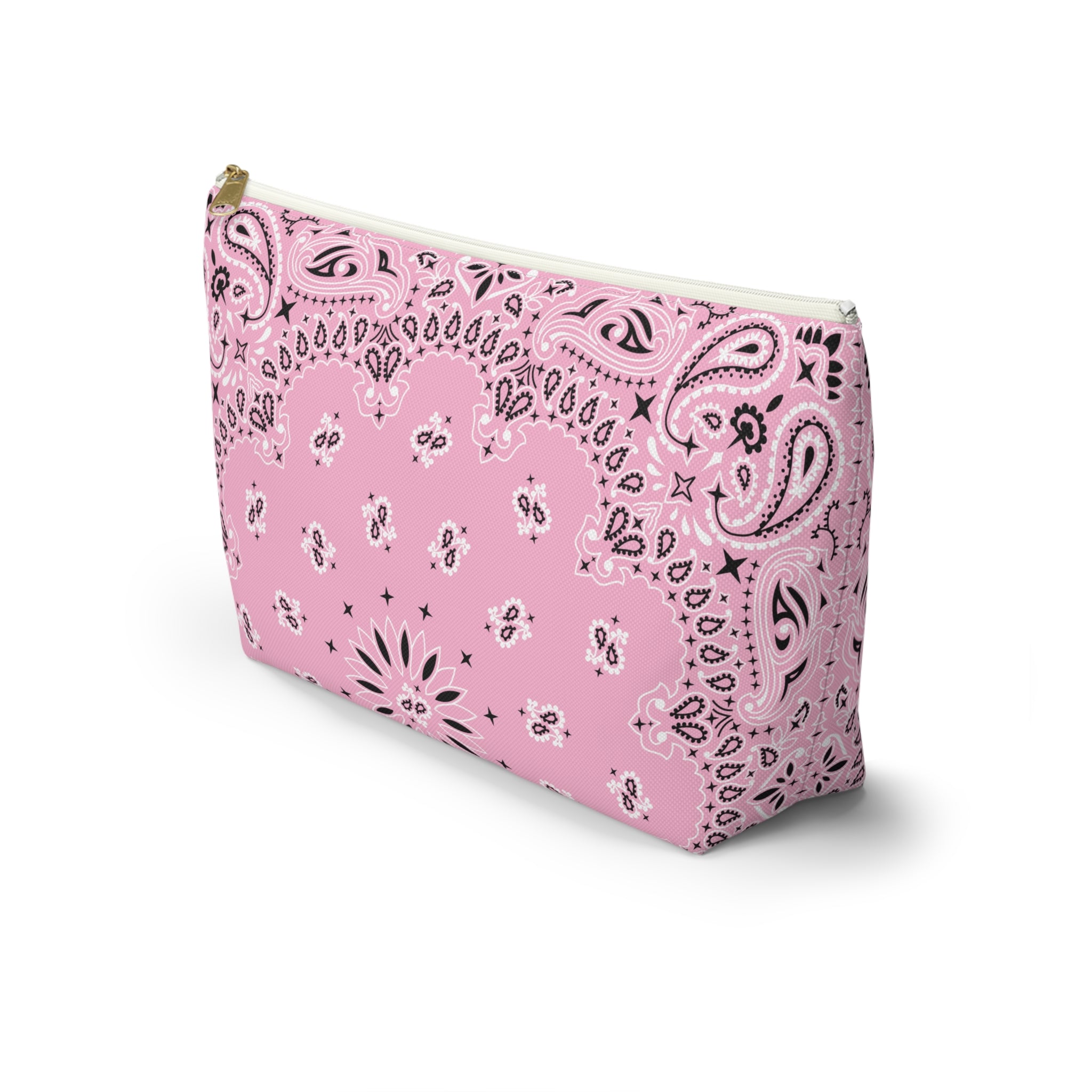 Pink Bandana Jewelry Pouch - Travel Organizer, Pencil Bag, Gift for Her, Cosmetic Makeup Bag, Cute Accessory Case