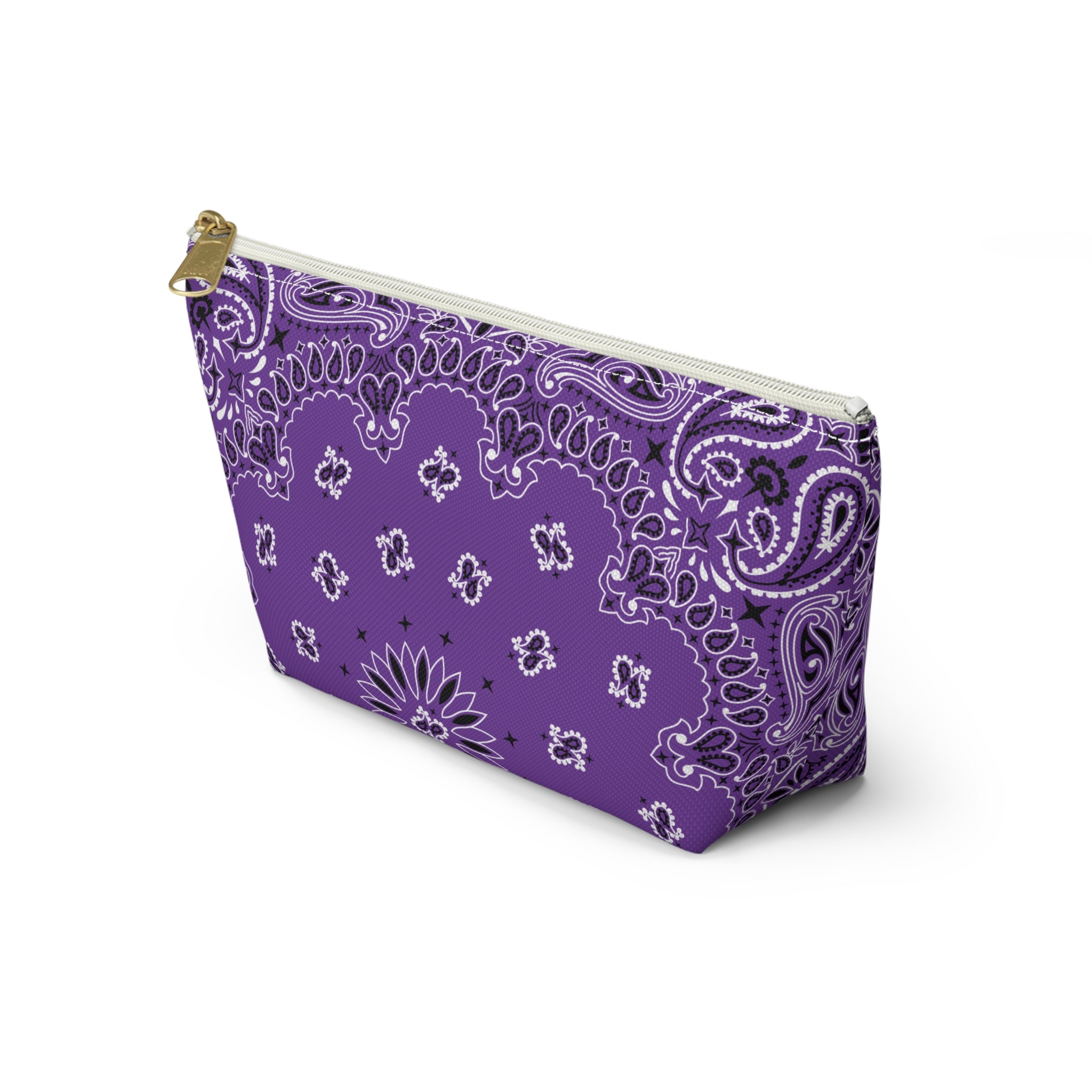 Purple Bandana Jewelry Pouch - Travel Organizer, Pencil Bag, Gift for Her, Cosmetic Makeup Bag, Cute Accessory Case