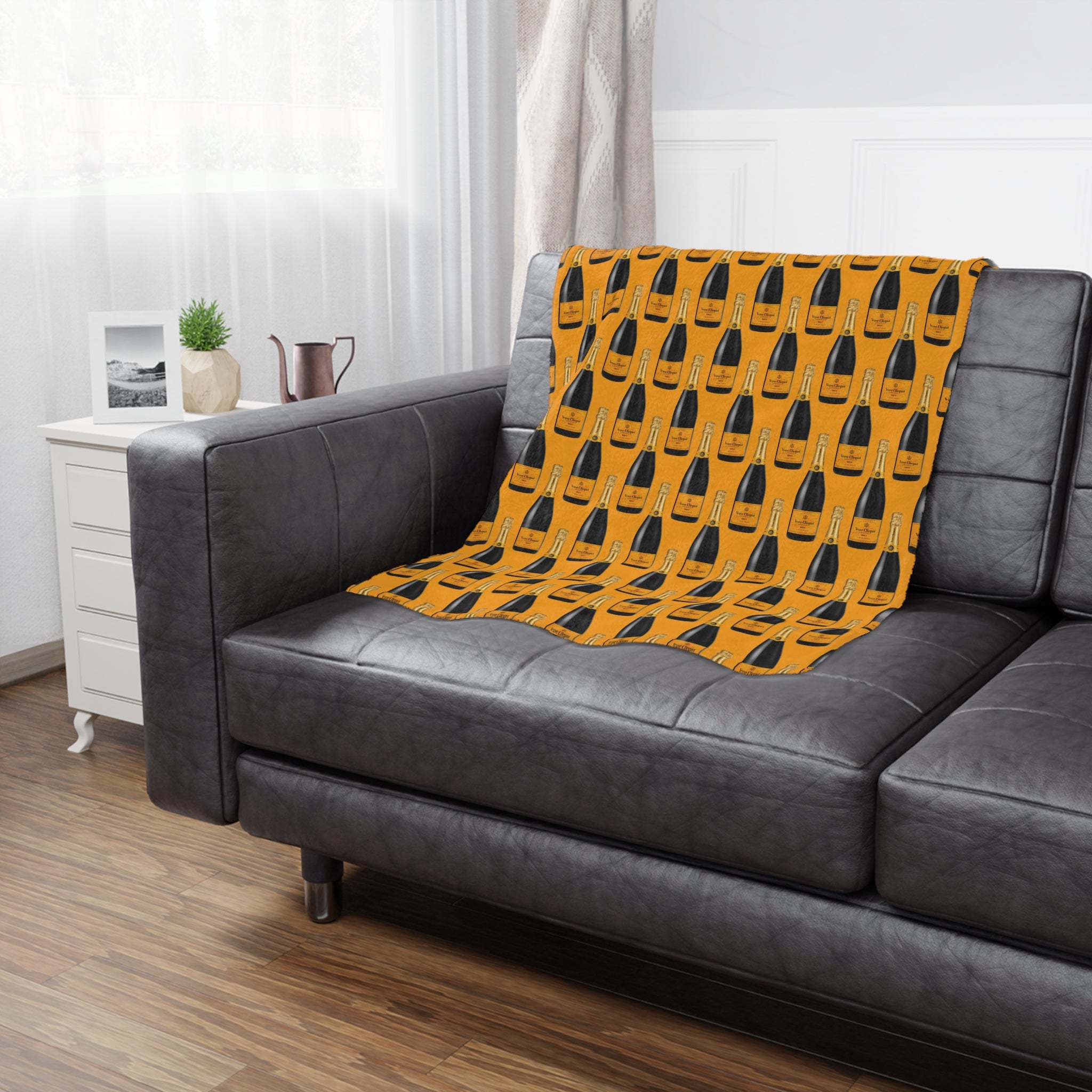 Veuve Clicquot Velveteen Plush Blanket, Old Money, Sporty Rich, Champagne Problems, 50 x 60