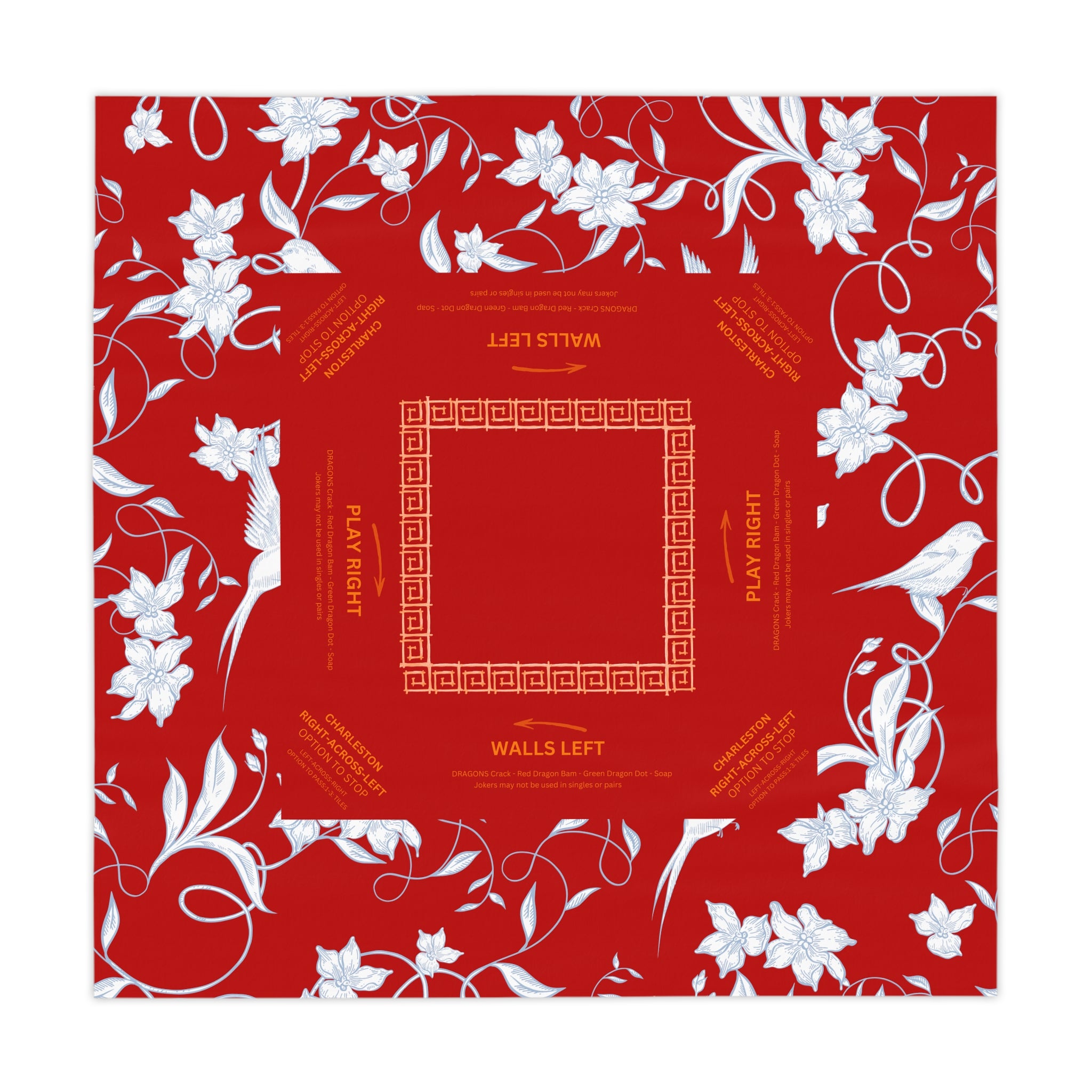 Red Birdie Tablecloth, Grandmillennial Table Cover, Hostess Gift, Charleston Rules, Beginner Instructions