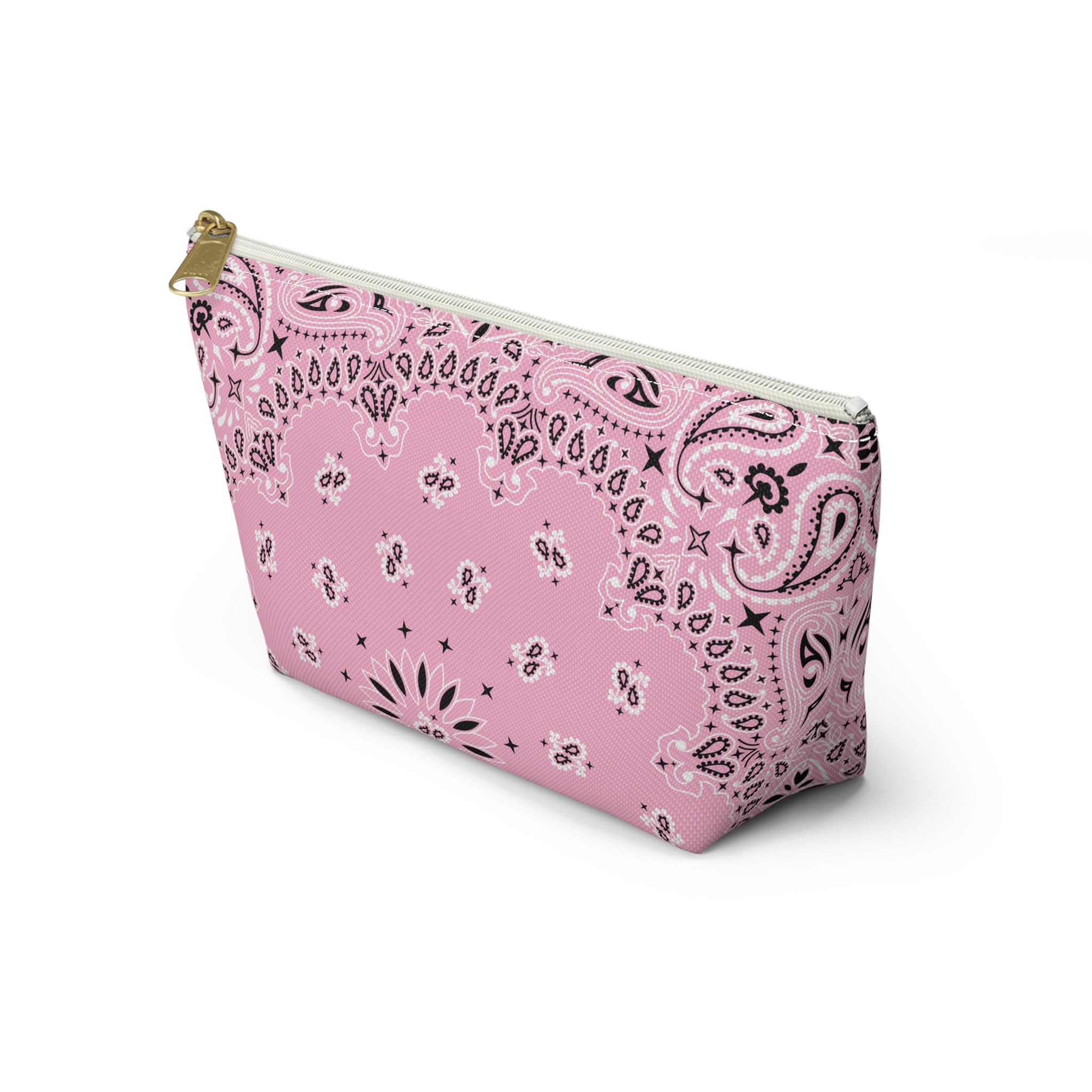 Pink Bandana Jewelry Pouch - Travel Organizer, Pencil Bag, Gift for Her, Cosmetic Makeup Bag, Cute Accessory Case