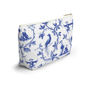 Chinoiserie Jewelry Pouch - Accessory Case, Travel Organizer, Pencil Bag, Gift for Her, Makeup Bag, Cute Indigo Blue and White