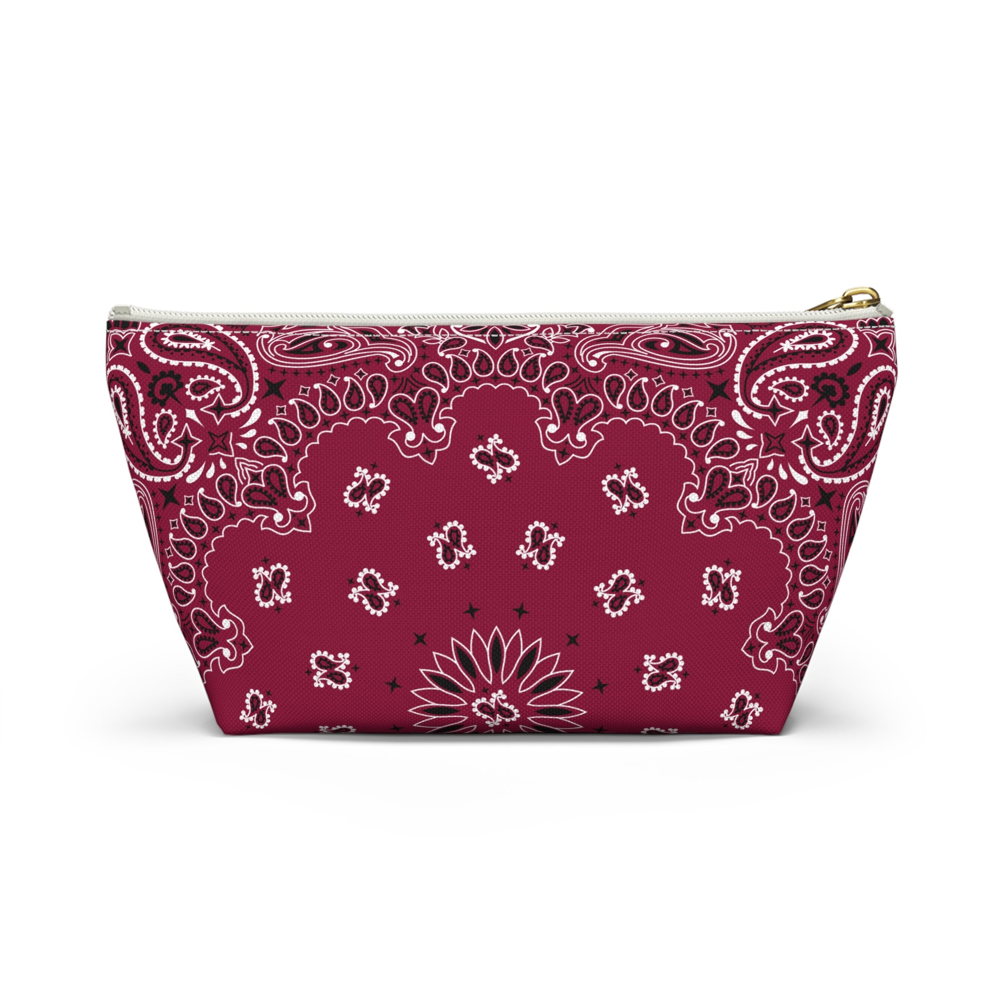 Deep Red Bandana Jewelry Pouch, Classic Americana, Pencil Bag, Travel Organizer, Gift for Her, Cute Cosmetic or Make up Bag