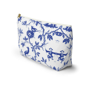 Chinoiserie Jewelry Pouch - Accessory Case, Travel Organizer, Pencil Bag, Gift for Her, Makeup Bag, Cute Indigo Blue and White