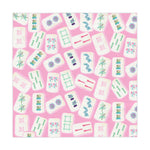 Mahjong Tablecloth, Game Night Hostess Gift, 55x55, Tiles Table Cover, Pink Table Decoration, Game Room