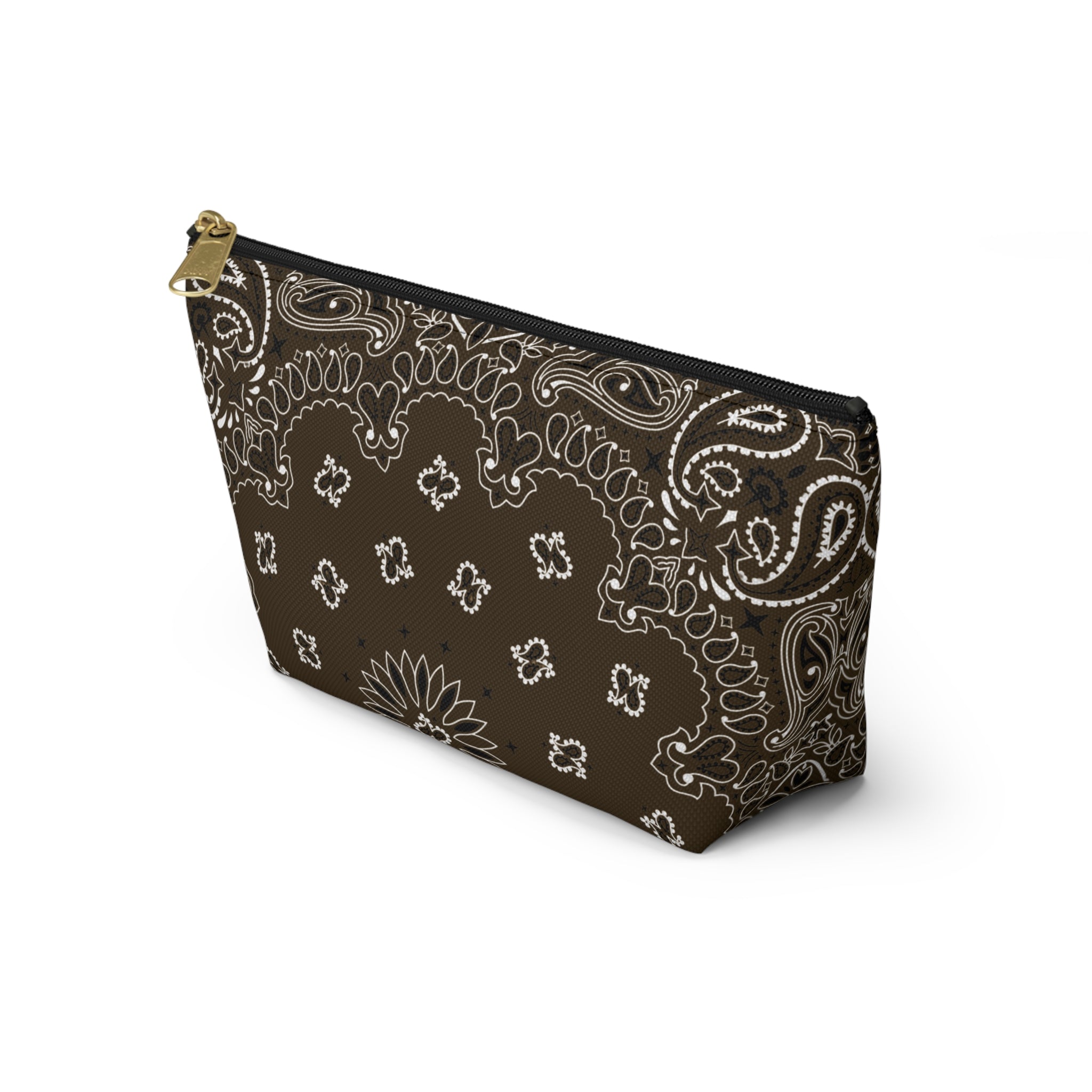 Brown Bandana Jewelry Pouch, Costal Cowgirl, Travel Organizer, Gift for Her, Cosmetic Makeup Accessory Case, Rodeo Western Classic